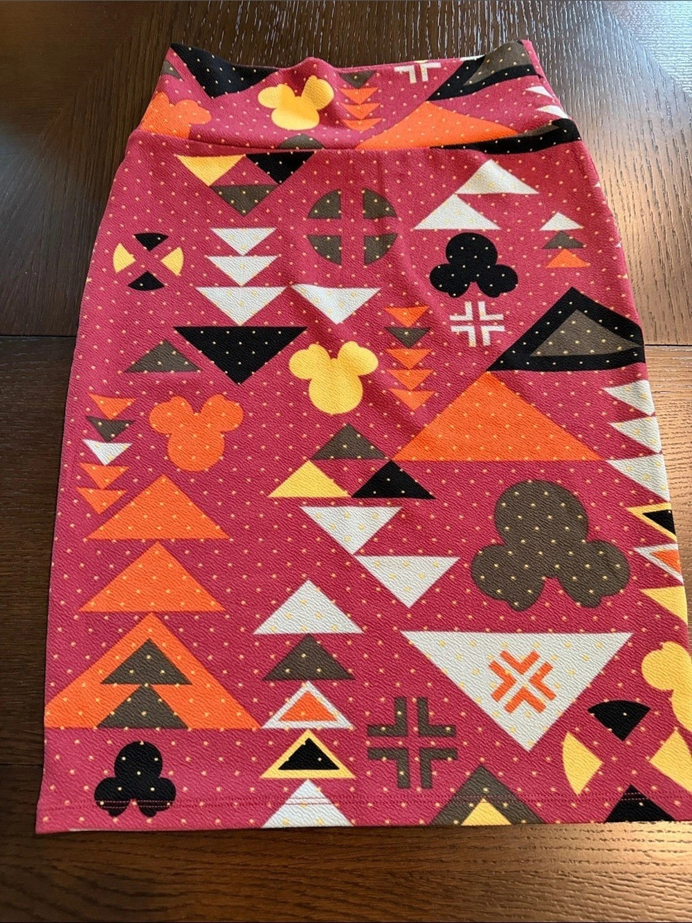 LuLaRoe Disney Collection Cassie Pencil Skirt Red & Orange Small